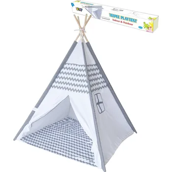 Dětský stan Stan dětský indiánské Teepee 120x120x150cm šedý s oknem | 224228