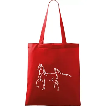 Nákupní taška Kůň silueta - Taška bavlněná - 42 x 38 cm ( Červená )