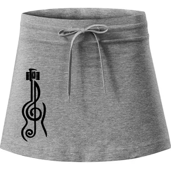 Dámské oblečení Houslový klíč kytara - Sportovní sukně - two in one - XS ( Tmavě šedý melír )