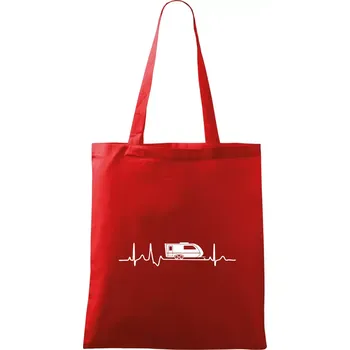 Nákupní taška EKG karavan - Taška bavlněná - 42 x 38 cm ( Červená )