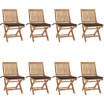 OMAXI Skládací zahradní židle s poduškami 8 ks masivní teak 440797