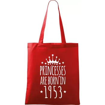 Nákupní taška Princesses are born in 1953 - Taška bavlněná - 42 x 38 cm ( Červená )
