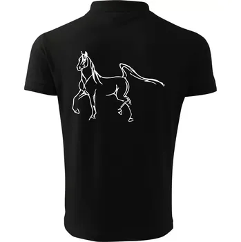 Pánská košile Kůň silueta - Polokošile pánská Pique Polo 203 - 4XL ( Černá )