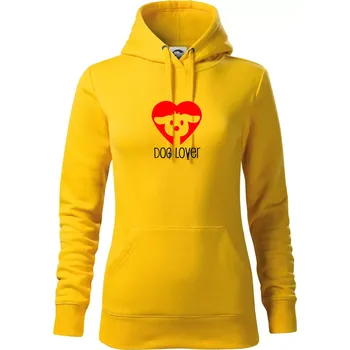 Dámská mikina Dog Lover čumák - Mikina dámská Cape s kapucí - 2XL ( Žlutá )