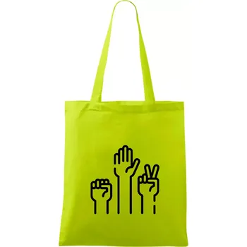 Kamen nůžky papír ikony - Taška bavlněná - 42 x 38 cm ( Limetková )