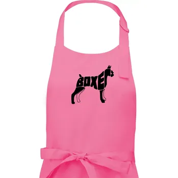 Kuchyňská zástěra Boxer nápis v těle - Pánská zástěra na vaření - Univerzální velikost ( Růžová )