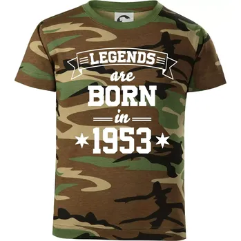 Chlapecké tričko Legends are born in 1953 - Dětské maskáčové triko - 134 cm/8 let ( Hnědý maskáč )