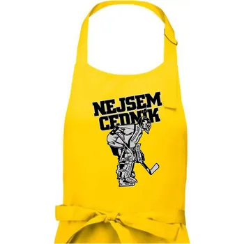 Kuchyňská zástěra Nejsem cedník - Pánská zástěra na vaření - Univerzální velikost ( Žlutá )