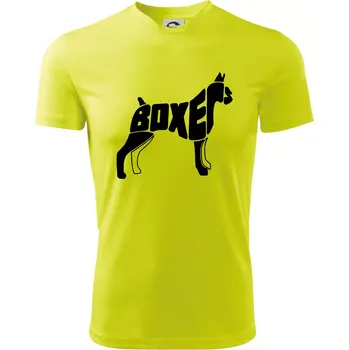 Chlapecké oblečení Boxer nápis v těle - Dětské triko sportovní (dresovina) - 134 cm/8 let ( Neonově žlutá )