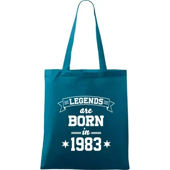 Legends are born in 1983 - Taška bavlněná - 42 x 38 cm ( Petrolejová )