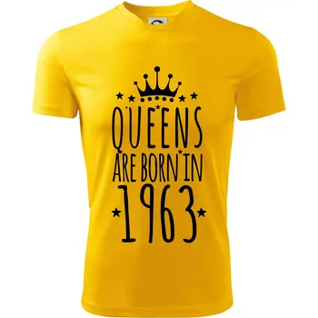 Chlapecké tričko Queens are born in 1963 - Dětské triko sportovní (dresovina) - 122 cm/6 let ( Žlutá )