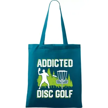 Addicted disc golf - Taška bavlněná - 42 x 38 cm ( Petrolejová )