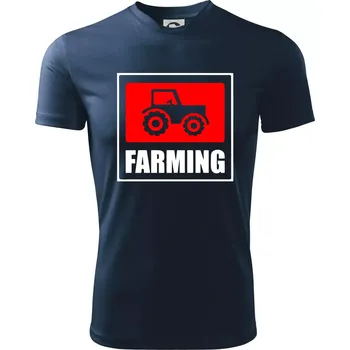 Farming traktor logo - Dětské triko sportovní (dresovina) - 158 cm/12 let ( Námořní modrá (velmi tmavá - téměř černá) )