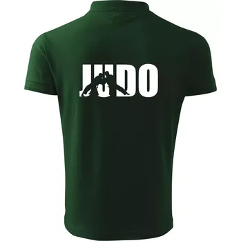 Pánská košile Judo - Nápis - Polokošile pánská Pique Polo 203 - 5XL ( Lahvově zelená )