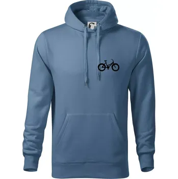 Pánská mikina Obrázek kola na prsu městské kolo - Mikina pánská Cape s kapucí - 4XL ( Denim )