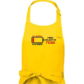 Kuchyňská zástěra No energy danger need holidays - Dámská zástěra na vaření - Univerzální velikost ( Žlutá )