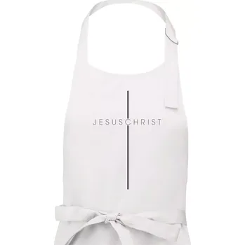 Kuchyňská zástěra JesusChrist nápis v kříži - Pánská zástěra na vaření - Univerzální velikost ( Bílá )