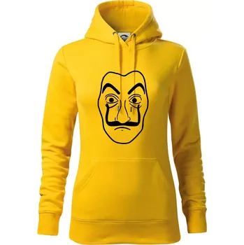 Dámská mikina Maska do tiskárny peněz - Mikina dámská Cape s kapucí - XS ( Žlutá )