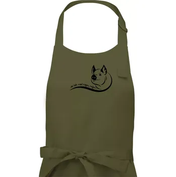 Kuchyňská zástěra Prasátko - Já tak rád rejpu, rejpu - Pánská zástěra na vaření - Univerzální velikost ( Khaki )