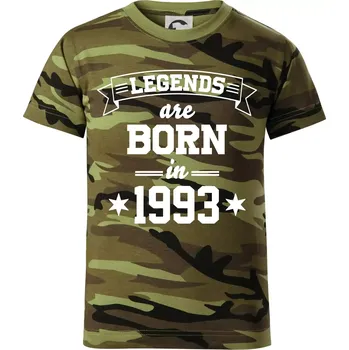 Legends are born in 1993 - Dětské maskáčové triko - 122 cm/6 let ( Zelený maskáč )