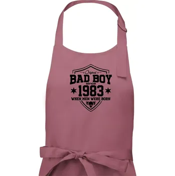 Kuchyňská zástěra Bad boy since 1983 - Pánská zástěra na vaření - Univerzální velikost ( Starorůžová )