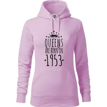 Dámská mikina Queens are born in 1953 - Mikina dámská Cape s kapucí - S ( Orchid )