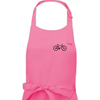 Kuchyňská zástěra Obrázek kola na prsu horské kolo - Dámská zástěra na vaření - Univerzální velikost ( Růžová )