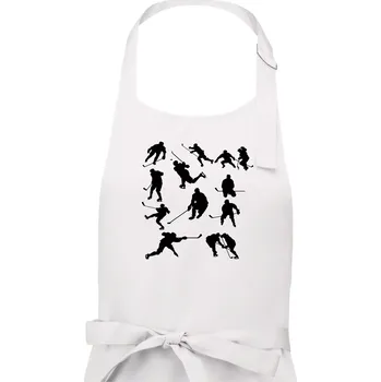 Kuchyňská zástěra Hokejisti ikony - Dámská zástěra na vaření - Univerzální velikost ( Bílá )