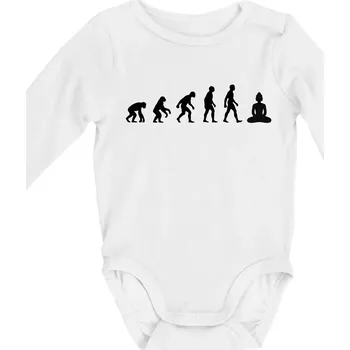 Evoluce budha - Body kojenecké s dlouhým rukávem - Dlouhý r. do 3 měs ( Bílá )
