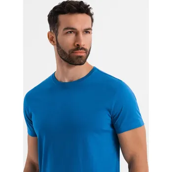 Pánské tričko Klasické pánské bavlněné tričko BASIC - V1 OM-TSBS-0236 Barva: Modrá, Velikost: 2XL