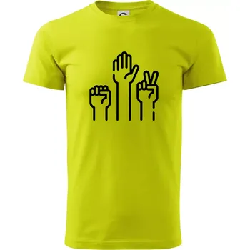 Kamen nůžky papír ikony - Klasické pánské triko vyšší gramáže - 2XL ( Limetková )