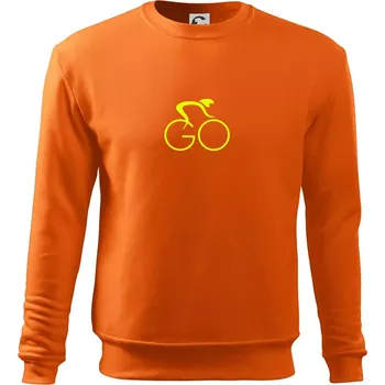 Pánská mikina GO - Fluo cyklista malý - Mikina Essential pánská - M ( Oranžová )