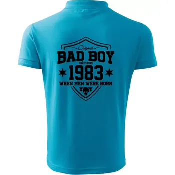 Pánská košile Bad boy since 1983 - Polokošile pánská Pique Polo 203 - 5XL ( Světlý tyrkys )