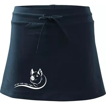 Dámská sukně Prasátko - Já tak ráda rejpu, rejpu - Sportovní sukně - two in one - S ( Námořní modrá (velmi tmavá - téměř černá) )