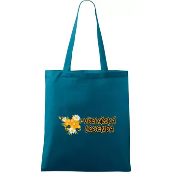 Včelařská legenda - Taška bavlněná - 42 x 38 cm ( Petrolejová )