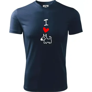Chlapecké tričko I love dogs - Dětské triko sportovní (dresovina) - 122 cm/6 let ( Námořní modrá (velmi tmavá - téměř černá) )