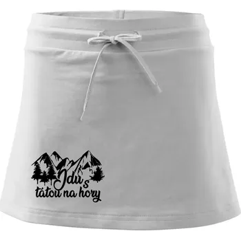 Dámská sukně Jdu s tátou na hory - Sportovní sukně - two in one - L ( Bílá )