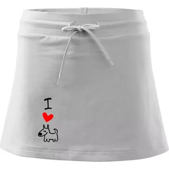 Dámská sukně I love dogs - Sportovní sukně - two in one - XL ( Bílá )