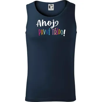 Ahoj první třído - Tílko pánské Core - M ( Námořní modrá (velmi tmavá - téměř černá) )