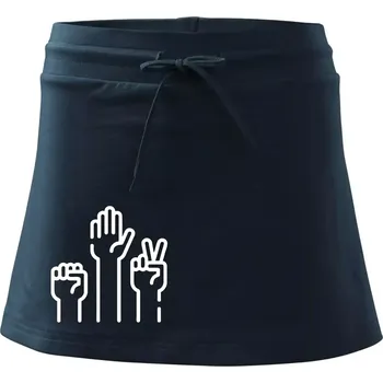 Dámská sukně Kamen nůžky papír ikony - Sportovní sukně - two in one - M ( Námořní modrá (velmi tmavá - téměř černá) )