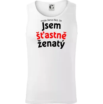 Moje žena říká, že jsem šťastně ženatý - Tílko pánské Core - 2XL ( Bílá )