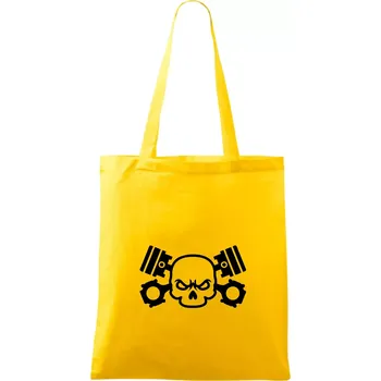 Nákupní taška Lebka písty - Taška bavlněná - 42 x 38 cm ( Žlutá )