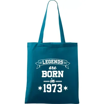 Legends are born in 1973 - Taška bavlněná - 42 x 38 cm ( Petrolejová )