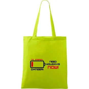 No energy danger need holidays - Taška bavlněná - 42 x 38 cm ( Limetková )
