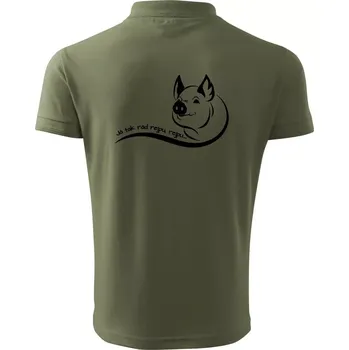 Pánská košile Prasátko - Já tak rád rejpu, rejpu - Polokošile pánská Pique Polo 203 - 2XL ( Khaki )