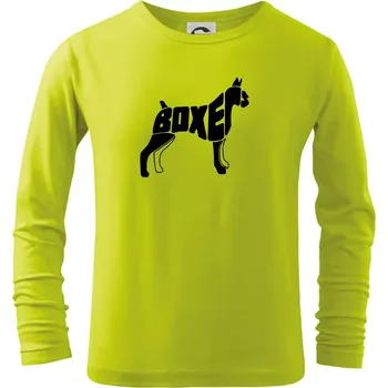 Dětská móda Boxer nápis v těle - Triko dětské Long Sleeve - 134 cm/8 let ( Limetková )