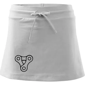 Dámská sukně Cyklo srdce řetěz trojúhelník - Sportovní sukně - two in one - M ( Bílá )