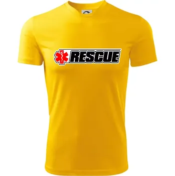 Chlapecké tričko Záchranář rescue kříž červený - Dětské triko sportovní (dresovina) - 134 cm/8 let ( Žlutá )