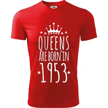 Queens are born in 1953 - Dětské triko sportovní (dresovina) - 158 cm/12 let ( Červená )