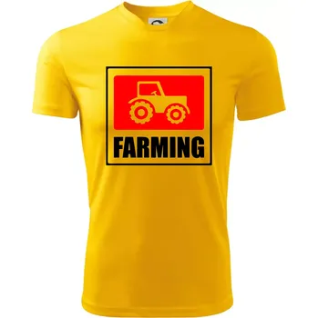 Chlapecké tričko Farming traktor logo - Dětské triko sportovní (dresovina) - 134 cm/8 let ( Žlutá )